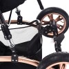 Teknum - 3 in 1 Pram Stroller Story, Sunveno Diaper Bag & Hooks - Khaki Black